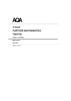 AQA A Level Further Maths Paper 3 statistics 2026 mark scheme