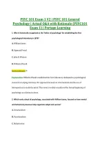 PSYC 101 Exam 1 V2 &vert; PSYC 101 General &NewLine;Psychology &vert; Actual Q&A with Rationale &lpar;PSYC101 &NewLine;Exam 1&rpar; &vert; Portage Learning 