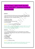 NSG 430 Exam 3 Adult Health Nursing II Review 2026&sol;2027 &vert; Questions & Answers with Rationales