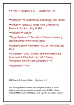 Fundamentals of Nursing Part 2 by Patricia A&period; Potter&comma; Anne Griffin Perry&comma; Patricia A&period; Stockert&comma; and Amy M&period; Hall Comprehensive Test Bank and Study Resources for Nursing Fundamentals&comma; Patient Care&comma; Clinical Skills&comma; Assessment&comma; Safety&comma; Communication&comma; and Pro
