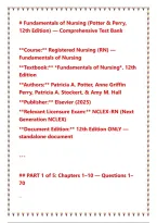 Fundamentals of Nursing Comprehensive Test Bank and Study Resources for Nursing Fundamentals&comma; Patient-Centered Care&comma; Clinical Skills&comma; Health Assessment&comma; Nursing Process&comma; Safety&comma; Communication&comma; Evidence-Based Practice&comma; and Professional Nursing Practice