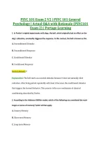 PSYC 101 Exam 2 V2 &vert; PSYC 101 General &NewLine;Psychology &vert; Actual Q&A with Rationale &lpar;PSYC101 &NewLine;Exam 2&rpar; &vert; Portage Learning