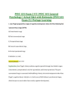 PSYC 101 Exam 2 V3 &vert; PSYC 101 General &NewLine;Psychology &vert; Actual Q&A with Rationale &lpar;PSYC101 &NewLine;Exam 2&rpar; &vert; Portage Learning