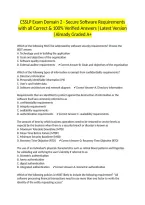 CSSLP Exam Domain 2 - Secure Software Requirements with all Correct & 100&percnt; Verified Answers &vert;Latest Version &vert;Already Graded A&plus;