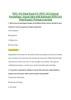 PSYC 101 Final Exam V2 &vert; PSYC 101 General &NewLine;Psychology &vert; Actual Q&A with Rationale &lpar;PSYC101 &NewLine;Final Exam&rpar; &vert; Portage Learning 