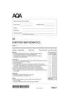 AQA AS level Further Mathematics Paper 1 2026