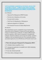 NEW HAMPSHIRE COMMERCIAL PESTICIDE APPLICATOR &NewLine;CATEGORY A3 EXAM &mdash; AGRICULTURAL PEST CONTROL&comma; &NewLine;FIELD CROPS QUESTIONS AND CORRECT ANSWERS WITH &NewLine;RATIONALES 