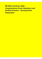 NR 606 Final Exam 2026 &ndash; Comprehensive Nursing Exam Questions&comma; Study Guide&comma; Practice Review & Verified Answers