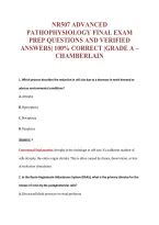 NR507 ADVANCED&NewLine;PATHOPHYSIOLOGY FINAL EXAM&NewLine;PREP QUESTIONS AND VERIFIED&NewLine;ANSWERS&vert; 100&percnt; CORRECT &vert;GRADE A &ndash;&NewLine;CHAMBERLAIN