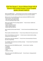 CSSLP Test Domain 3 - Secure Software Design with all Correct & 100&percnt; Verified Answers &vert;Actual Complete Update &vert;Already Graded A&plus;
