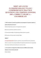 NR507 ADVANCED&NewLine;PATHOPHYSIOLOGY EXAM 3&NewLine;COMPREHENSIVE PRACTICE&NewLine;QUESTIONS AND VERIFIED ANSWERS&vert;&NewLine;100&percnt; CORRECT &vert;GRADE A &ndash;&NewLine;CHAMBERLAIN