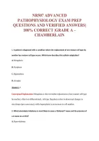 NR507 ADVANCED&NewLine;PATHOPHYSIOLOGY EXAM PREP&NewLine;QUESTIONS AND VERIFIED ANSWERS&vert;&NewLine;100&percnt; CORRECT &vert;GRADE A &ndash;&NewLine;CHAMBERLAIN
