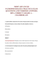 NR507 ADVANCED&NewLine;PATHOPHYSIOLOGY PRACTICE EXAM&NewLine;QUESTIONS AND VERIFIED ANSWERS&vert;&NewLine;100&percnt; CORRECT &vert;GRADE A &ndash;&NewLine;CHAMBERLAIN