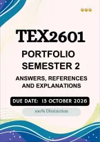 TEX2601 Portfolio Semester 2 &vert;&vert;&lpar;ANSWERS AND GUIDELINES&rpar;&vert; Due Date&colon; 13 October 2026