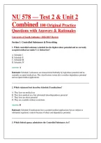 BUNDLE For NU 578 &mdash; Test 2 & Unit 2  Combined 100 Original Practice  Questions with Answers & Rationales  University of South Alabama &bull; 2026&sol;2027 Review 