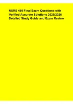 NURS 480 Final Exam Questions 2025&ndash;2026 &ndash; Detailed Nursing Study Guide&comma; Practice Review&comma; Solutions & Exam Preparation