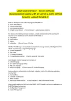 CSSLP Exam Domain 4 - Secure Software Implementation&sol;Coding with all Correct & 100&percnt; Verified Answers &vert;Already Graded A&plus;