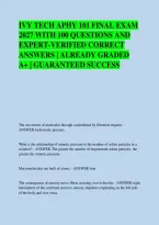 IVY TECH APHY 101 FINAL EXAM &NewLine;2027 WITH 100 QUESTIONS AND &NewLine;EXPERT-VERIFIED CORRECT &NewLine;ANSWERS &vert; ALREADY GRADED &NewLine;A&plus; &vert; GUARANTEED SUCCESS 