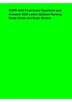 NURS 5432 Final Exam Questions and Answers 2026 &ndash; Latest Updated Nursing Study Guide&comma; Comprehensive Exam Review & Preparation