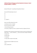 California Physical Therapy Law Exam Questions & Answers &vert; Latest Already Graded A&plus; UPDATE &vert;