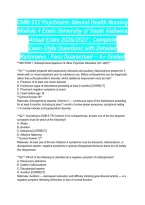 CMN 552 Psychiatric-Mental Health Nursing Module 4 Exam University of South Alabama Actual Exam 2026&sol;2027 &vert; Complete Exam-Style Questions with Detailed Rationales &vert; Pass Guaranteed &ndash; A&plus; Graded