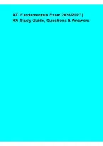 ATI Fundamentals Exam 2026&ndash;2027 &ndash; RN Study Guide&comma; Practice Questions&comma; Answer Review & Comprehensive Exam Preparation