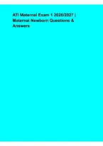 ATI Maternal Exam 1 2026&ndash;2027 &ndash; Maternal Newborn Questions&comma; Answer Review&comma; Study Guide & Exam Preparation
