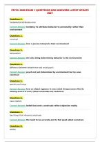 PSYCH 2600 EXAM 1 QUESTIONS AND ANSWERS LATEST UPDATE&NewLine;2027