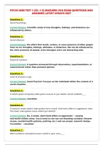 PSYCH 2600 TEST 1 &lpar;CH&period; 1-3&rpar; MAZUREK UVA EXAM QUESTIONS AND&NewLine;ANSWERS LATEST UPDATE 2027