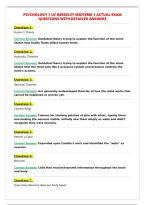 PSYCHOLOGY 1 UC BERKELEY MIDTERM 1 ACTUAL EXAM&NewLine;QUESTIONS WITH DETAILED ANSWERS&NewLine;