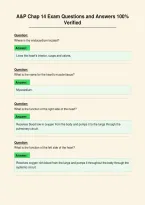 A&P Chap 14 Exam Questions and Answers 100&percnt;&NewLine;Verified