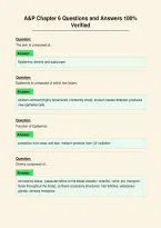 A&P Chapter 6 Questions and Answers 100&percnt;&NewLine;Verified