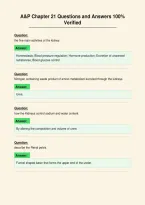 A&P Chapter 21 Questions and Answers 100&percnt;&NewLine;Verified