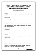 ULTIMATE NEIEP ELEVATOR MECHANIC FINAL EXAM &vert;ACTUAL QUESTIONS AND VERIFIED ANSWERS&vert;BRAND NEW 2026-2027 UPDATE&vert;GRADED A&plus;