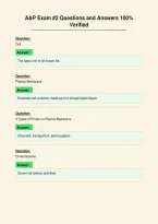 A&P Exam &num;2 Questions and Answers 100&percnt;&NewLine;Verified