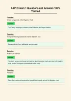 A&P 2 Exam 1 Questions and Answers 100&percnt;&NewLine;Verified