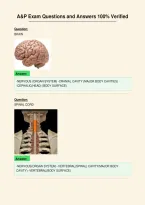 A&P Exam Questions and Answers 100&percnt; Verified