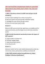 ARFF CERTIFICATION EXAMINATION COMPLETE QUESTIONS AND DETAILED SOLUTIONS LATEST UPDATE THIS YEAR JUST RELEASED