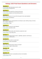 biology 1322 Final Exam Questions and Answers