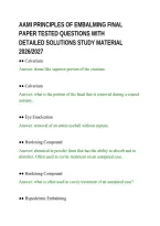 AAMI PRINCIPLES OF EMBALMING FINAL&NewLine;PAPER TESTED QUESTIONS WITH&NewLine;DETAILED SOLUTIONS STUDY MATERIAL&NewLine;2026&sol;2027