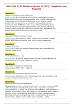 BIOLOGY 1322-Nutrition-Exam &num;2-WCJC Questions and&NewLine;Answers