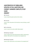 AAMI PRINCIPLES OF EMBALMING&NewLine;UPDATED ACTUAL QUESTIONS AND&NewLine;CORRECT ANSWERS COMPLETE STUDY&NewLine;GUIDE&NewLine;2026&sol;2027