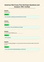 American Red Cross First Aid Exam Questions and&NewLine;Answers 100&percnt; Verified