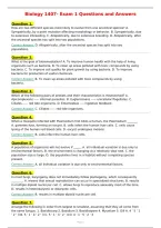 Biology 1407- Exam 1 Questions and Answers