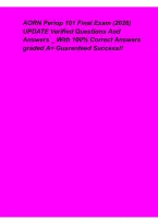 AORN Periop 101 Final Exam 2026 Updated &ndash; Perioperative Nursing Study Guide&comma; Practice Questions&comma; Key Concepts & Exam Review