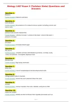 Biology 1407 Exam 3 &lpar;Tarleton State&rpar; Questions and&NewLine;Answers