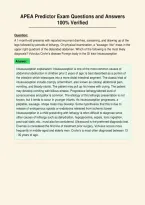 APEA Predictor Exam Questions and Answers&NewLine;100&percnt; Verified
