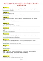 Biology 1407 final hutchinson Blinn College Questions&NewLine;and Answers