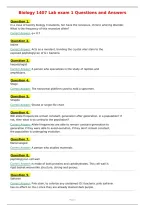 Biology 1407 Lab exam 1 Questions and Answers