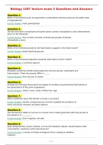 Biology 1407 lecture exam 2 Questions and Answers